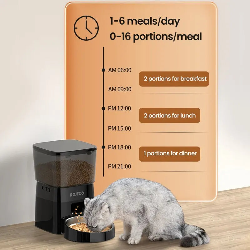 Automatic Pet Feeder for Cats & Dogs – Timed Food Dispenser with Portion Control