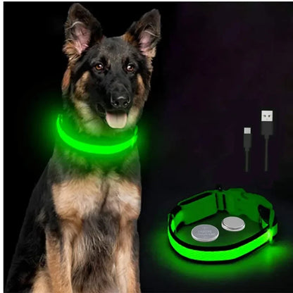 Smart LED Dog Collar – USB Rechargeable, 3 Light Modes, Anti-Lost Night Safety Collar