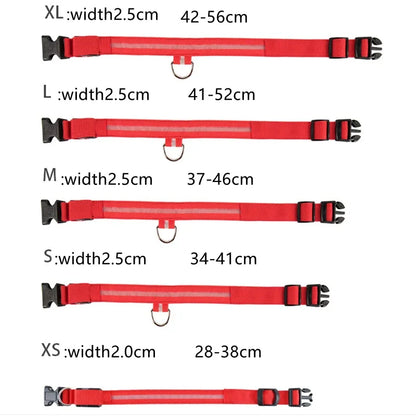 Smart LED Dog Collar – USB Rechargeable, 3 Light Modes, Anti-Lost Night Safety Collar