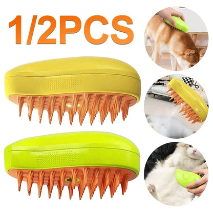 Steam Pet Grooming Brush – 3-in-1 Rechargeable Deshedding & Massage Brush for Cats & Dogs