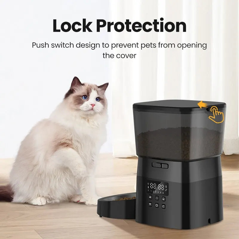 Automatic Pet Feeder for Cats & Dogs – Timed Food Dispenser with Portion Control