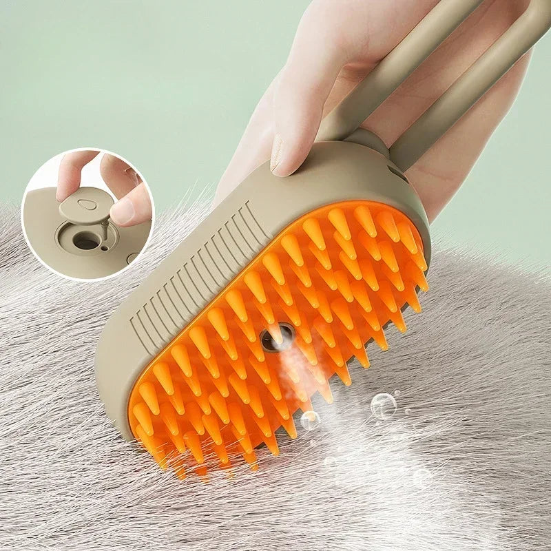 Steam Pet Grooming Brush – 3-in-1 Rechargeable Deshedding & Massage Brush for Cats & Dogs