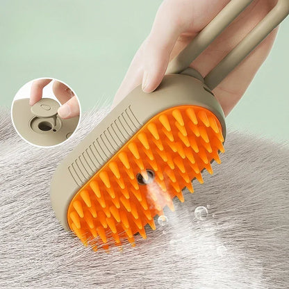 Steam Pet Grooming Brush – 3-in-1 Rechargeable Deshedding & Massage Brush for Cats & Dogs