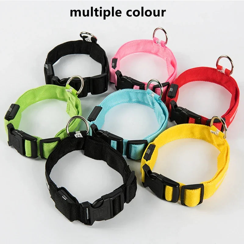 Smart LED Dog Collar – USB Rechargeable, 3 Light Modes, Anti-Lost Night Safety Collar