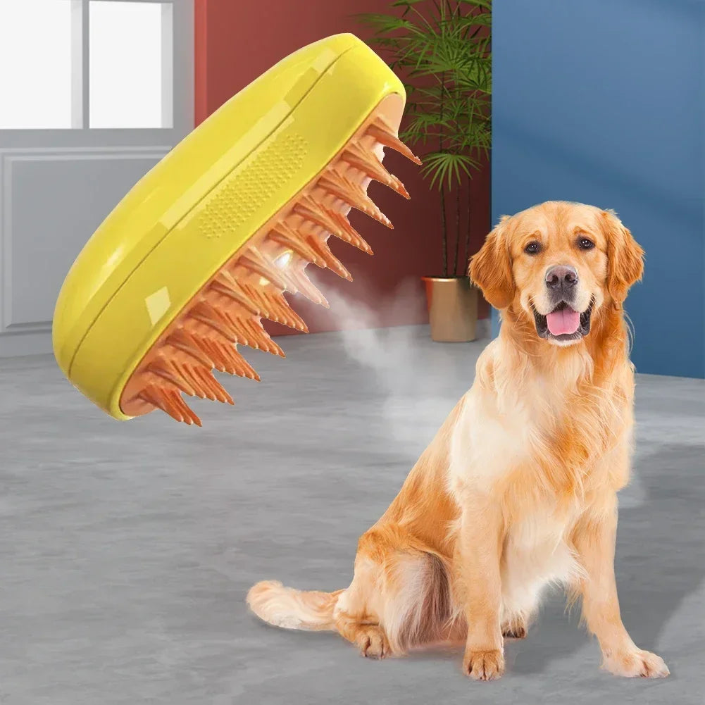 Steam Pet Grooming Brush – 3-in-1 Rechargeable Deshedding & Massage Brush for Cats & Dogs