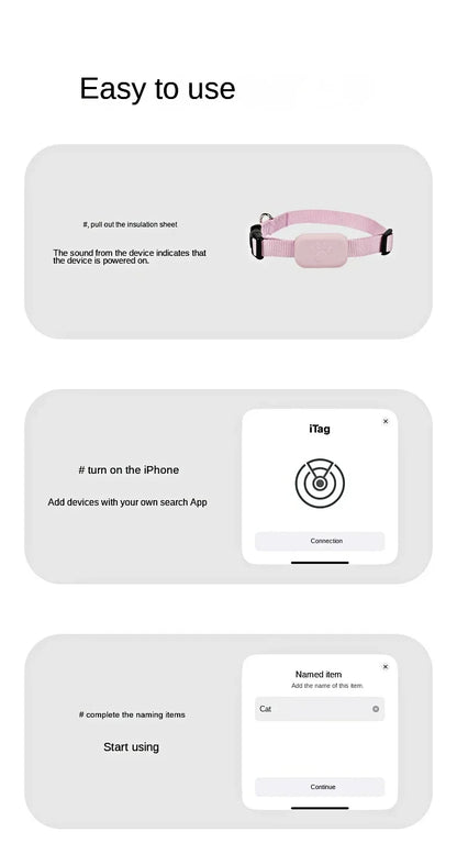 Mini GPS Pet Tracker Collar – Waterproof Anti-Lost Locator for Cats & Puppies