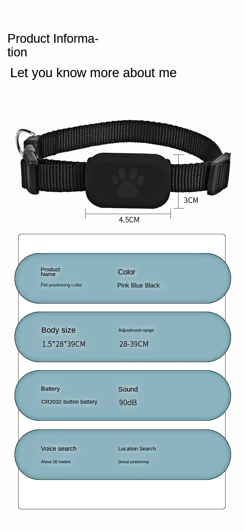 Mini GPS Pet Tracker Collar – Waterproof Anti-Lost Locator for Cats & Puppies