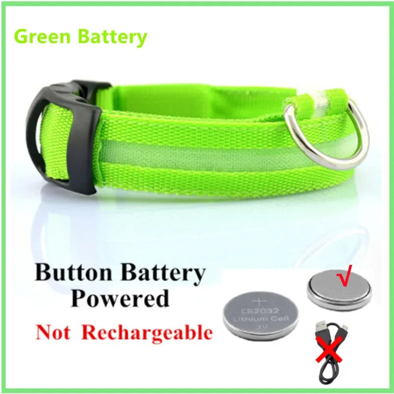 Smart LED Dog Collar – USB Rechargeable, 3 Light Modes, Anti-Lost Night Safety Collar