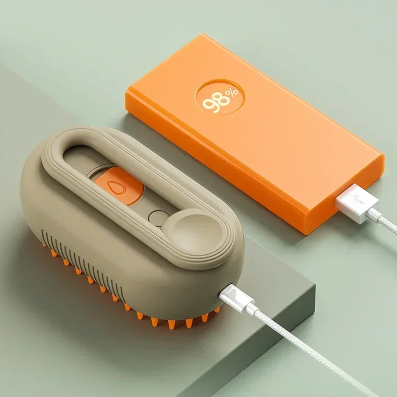 Steam Pet Grooming Brush – 3-in-1 Rechargeable Deshedding & Massage Brush for Cats & Dogs