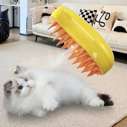 Steam Pet Grooming Brush – 3-in-1 Rechargeable Deshedding & Massage Brush for Cats & Dogs
