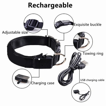 Smart LED Dog Collar – USB Rechargeable, 3 Light Modes, Anti-Lost Night Safety Collar