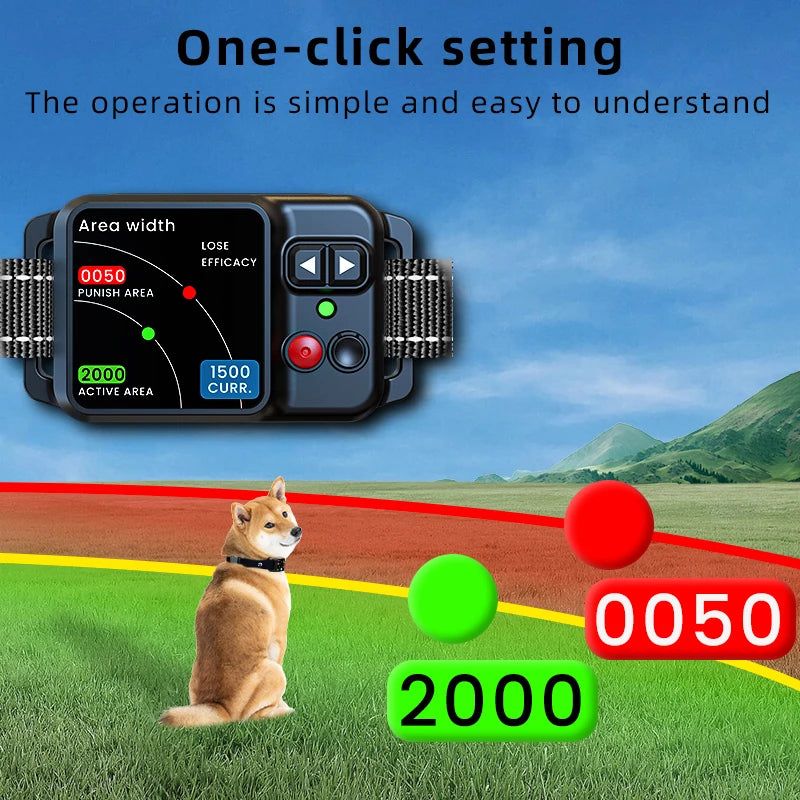 Smart GPS dog containment collar with adjustable training modes