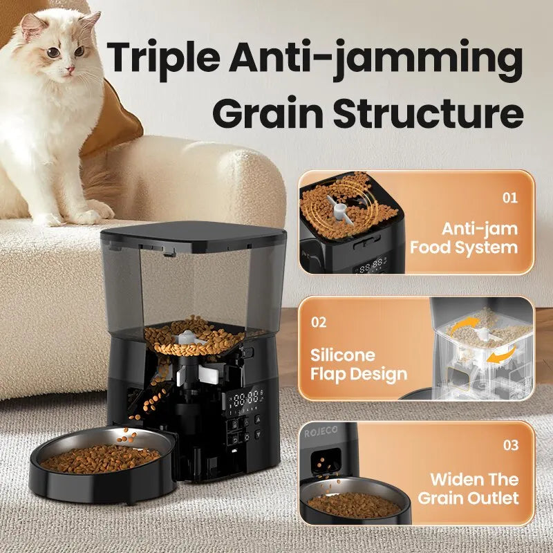 Automatic Pet Feeder for Cats & Dogs – Timed Food Dispenser with Portion Control