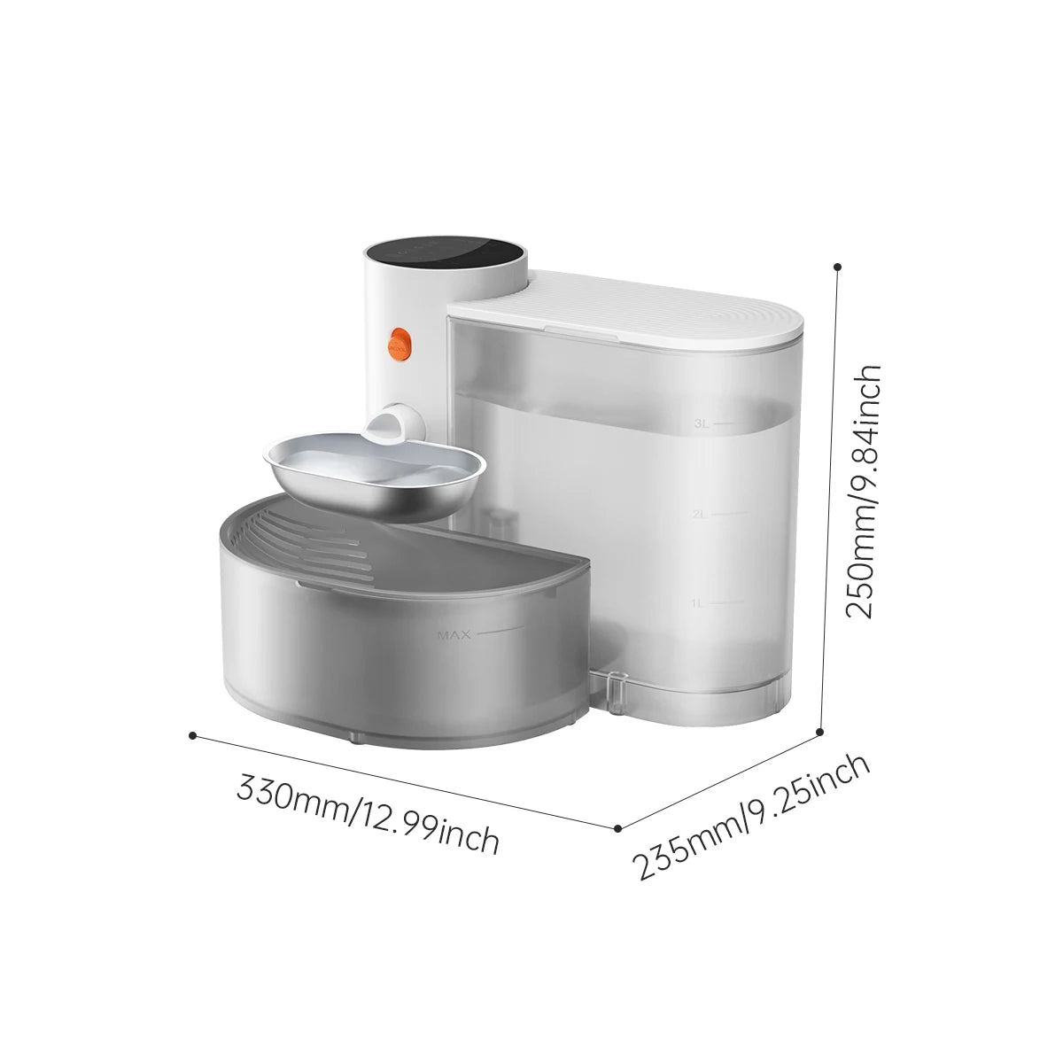 pet drinking fountain stainless steel bowl