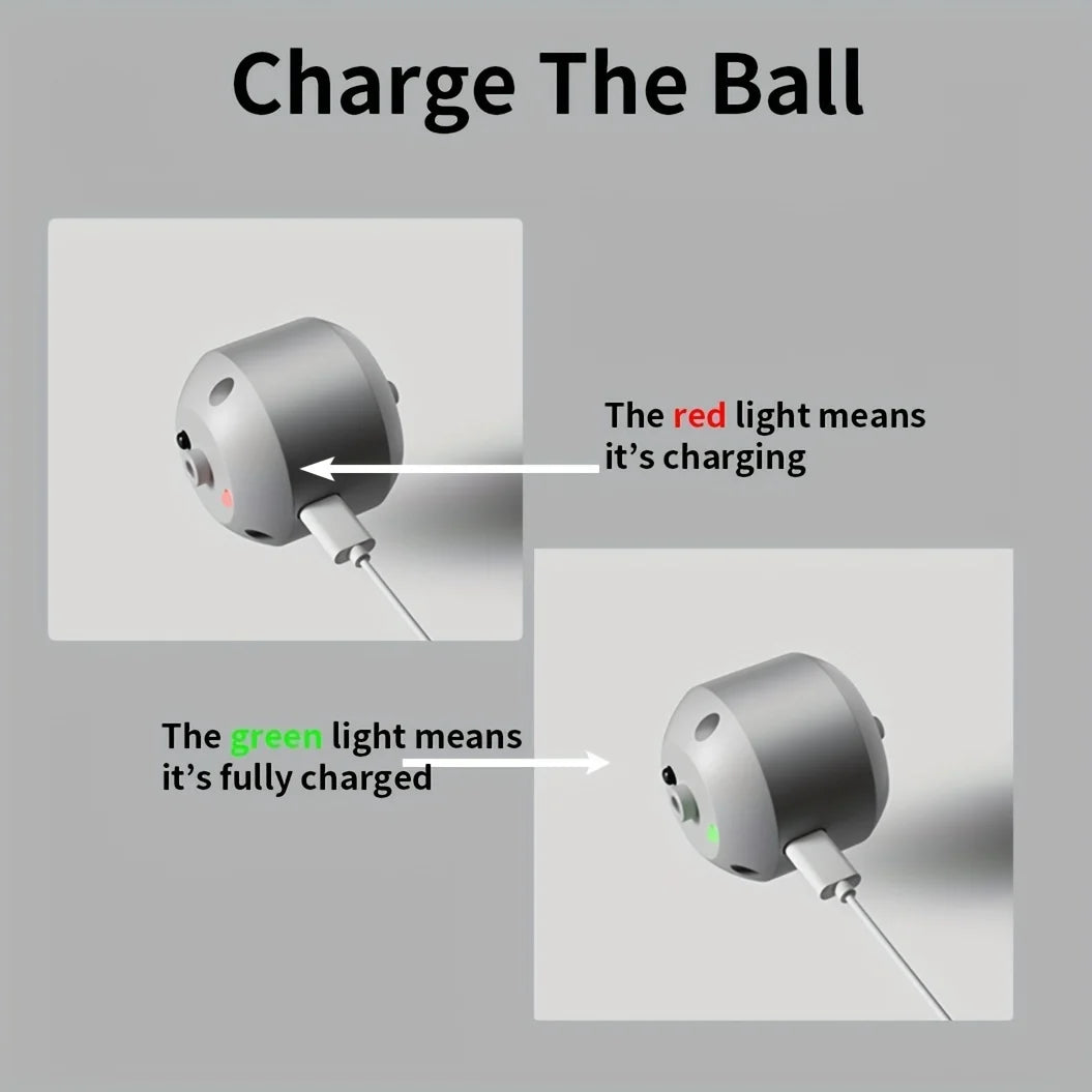 charging process of a device with red and green lights indicating charging status.