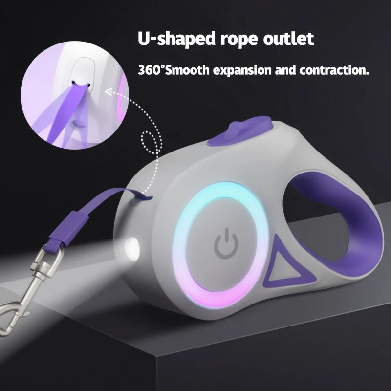 retractable leash with reflective design