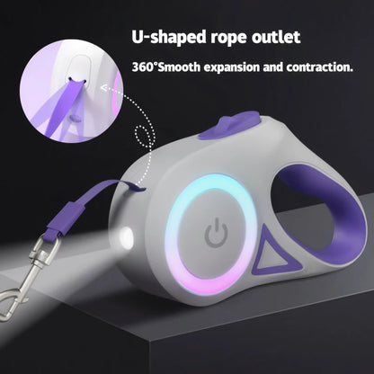 retractable leash with reflective design