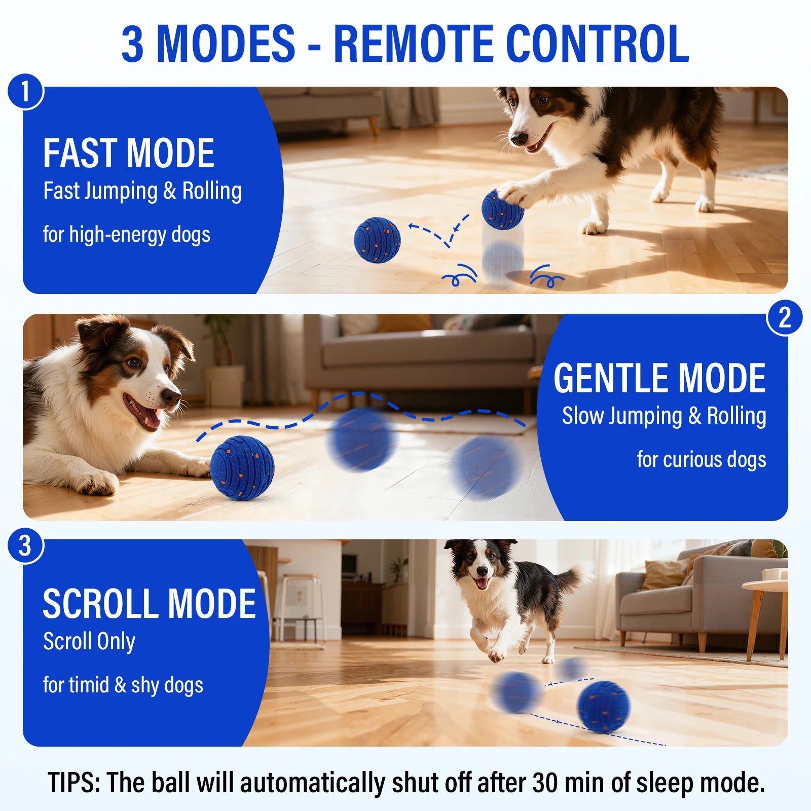 smart dog ball with multiple play modes