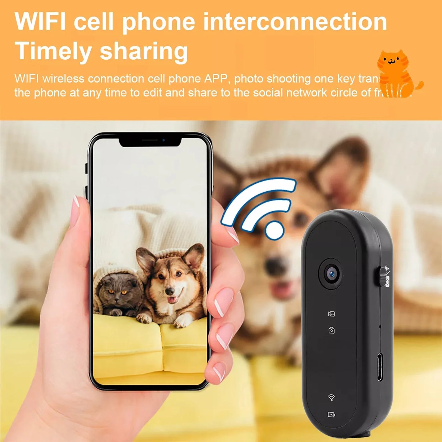 HD pet collar camera 120 degree wide angle